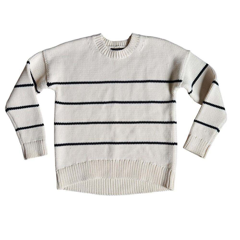 Banana Republic Striped Chunky Crew Sweater- Substantial Knit